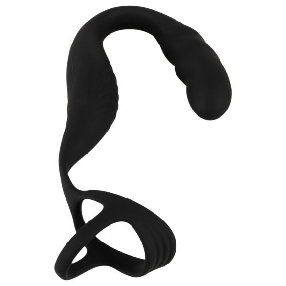Rebel - prostate vibraattori penis- ja kivestenrengas - musta