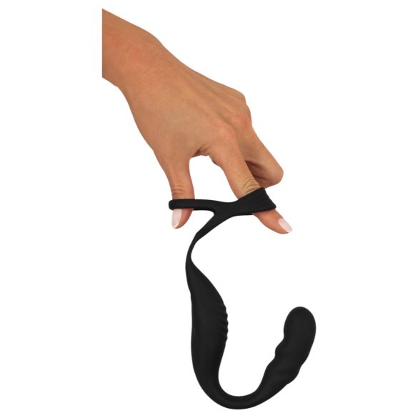 Rebel - prostate vibraattori penis- ja kivestenrengas - musta