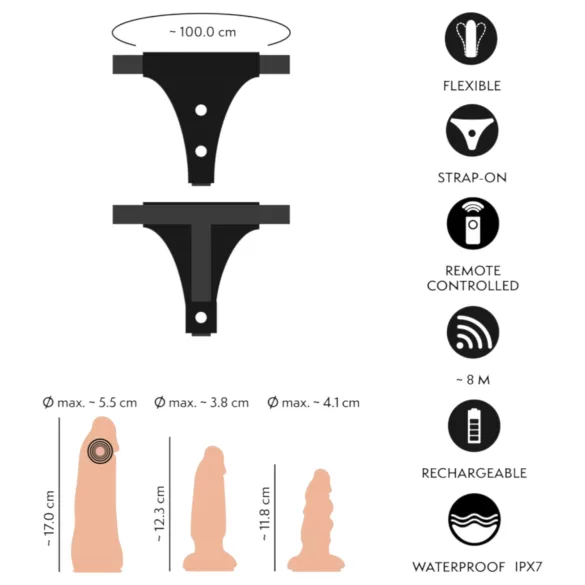 You2Toys - strap-on dildosetti - luonnollinen väri