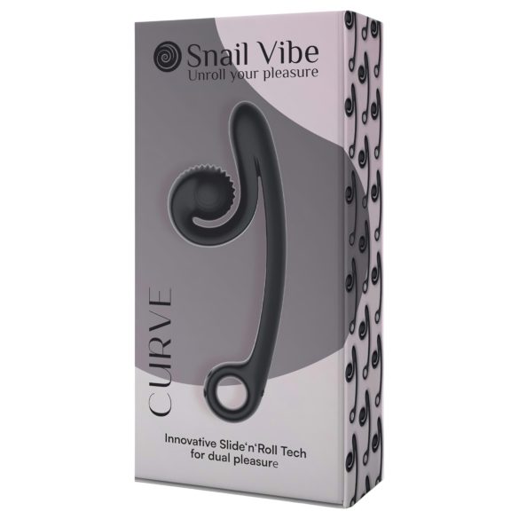 Snail Vibe Curve - 2in1 klitoriskiihotin vibraattori (musta)