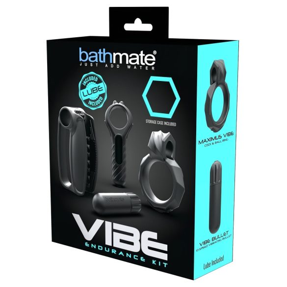 Bathmate Vibe Endurance – Masturbaattori- ja peniksenrengaspaketti (musta)