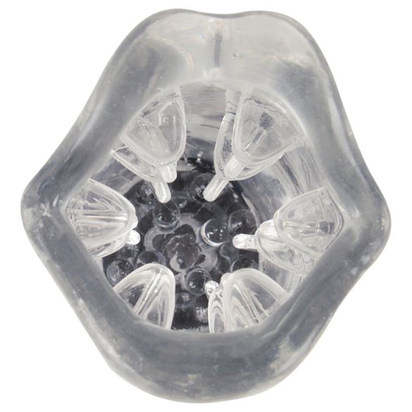 Stroker - vibraatio pyörivä masturbaattori - läpinäkyvä