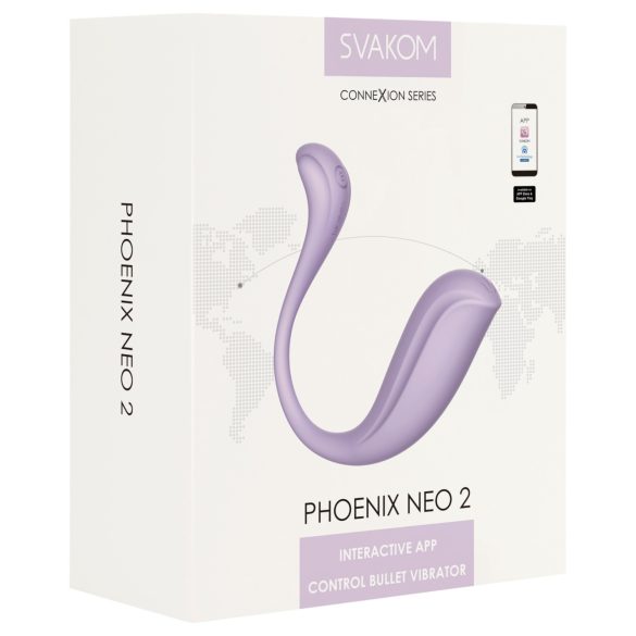 Svakom Phoenix Neo 2 - vibraatiomuna - älyohjaus - violetti