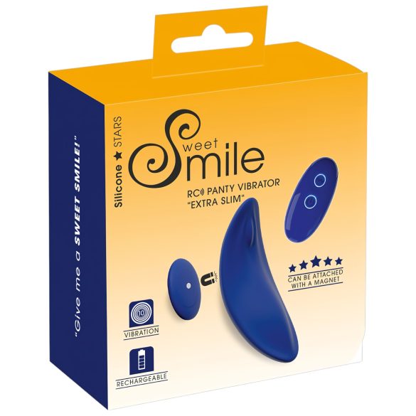 Smile - Erittäin ohut, kaukosäädettävä alushousuvibraattori (sininen)