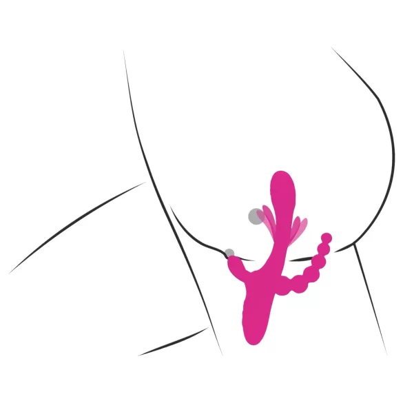 SMILE - kolmoisvarsi klitorisvibraattori kielistimulaatio pinkki