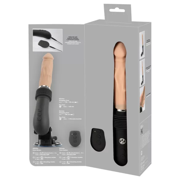 You2Toys - työntävä vibrator kone kaukosäätimellä - luonnollinen