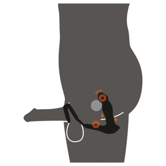 Rebel - työntävä eturauhasvibraattori - musta