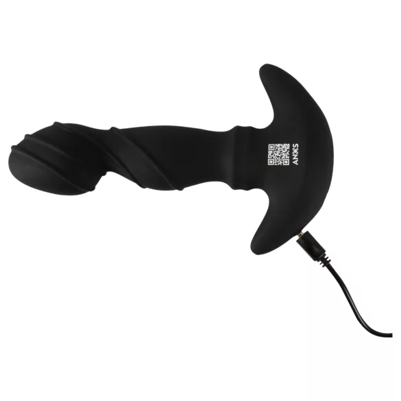 ANOS - prostate vibratori - liikkuva rengas - silikonia - musta