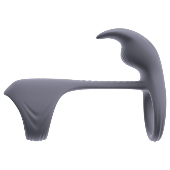 Beau Coeur Vylor - penis- ja kivessormus klitoriskiihottimella (harmaa)