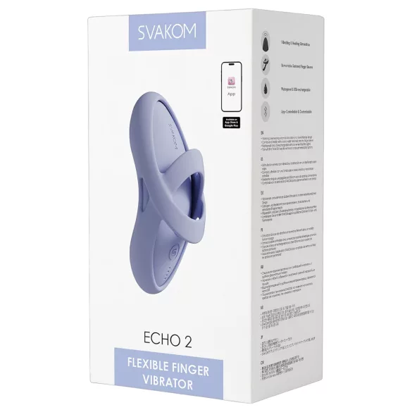 Svakom Echo 2 - Sovelluksella ohjattava sormivibraattori (sininen)