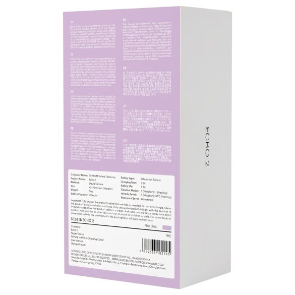 Svakom Echo 2 - älykkäästi ohjattava sormivibraattori - pinkki