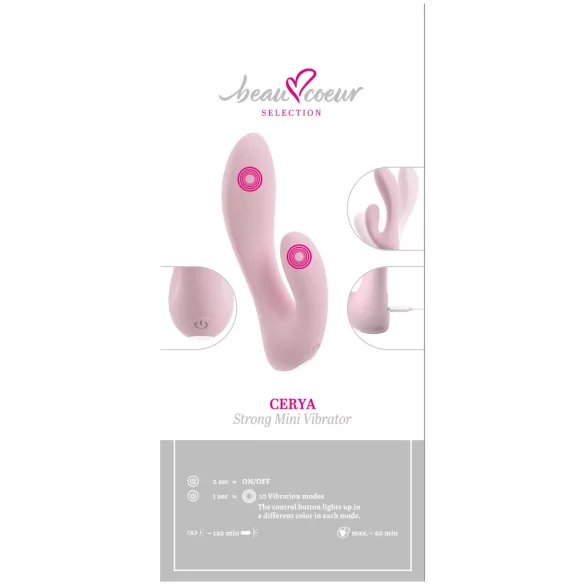 Beau Coeur Cerya - mini klitoriskiihotin vibraattori - vaalea pinkki