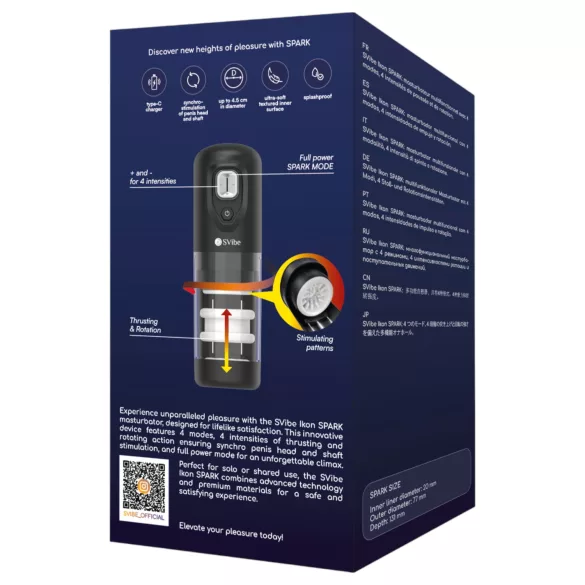 Snail Vibe Ikon Spark - automaattinen masturbointilaite miehille - musta