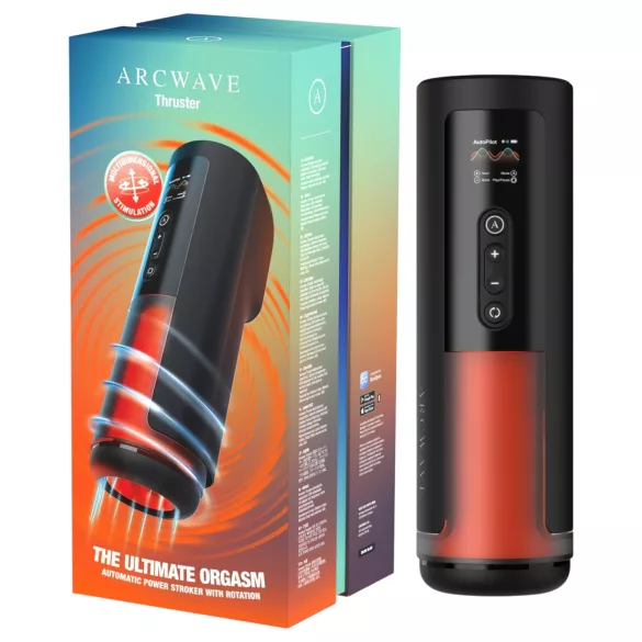 Arcwave Thruster - työnneltävä ja pyörivä automaattinen masturbaattori (musta)
