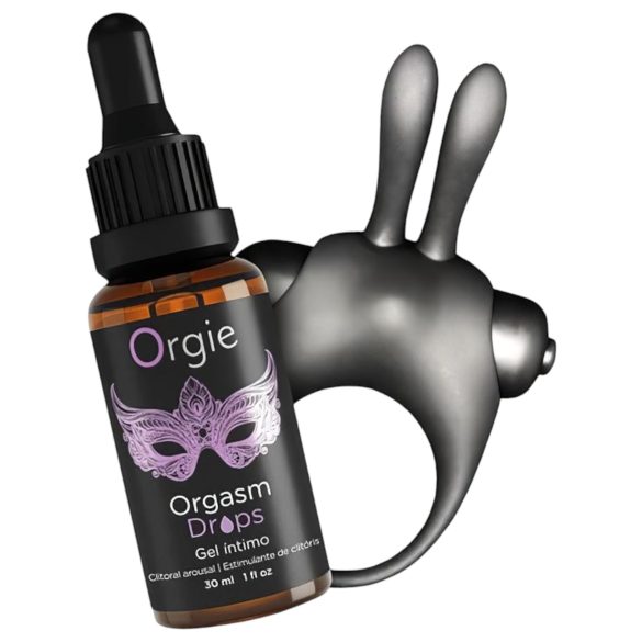 Orgie Orgasmic Bunny - Värisevä Penisrengas Setti (musta)