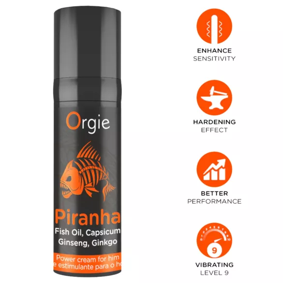 Orgie Piranha Power Cream stimuloiva voide miehille (15 ml)