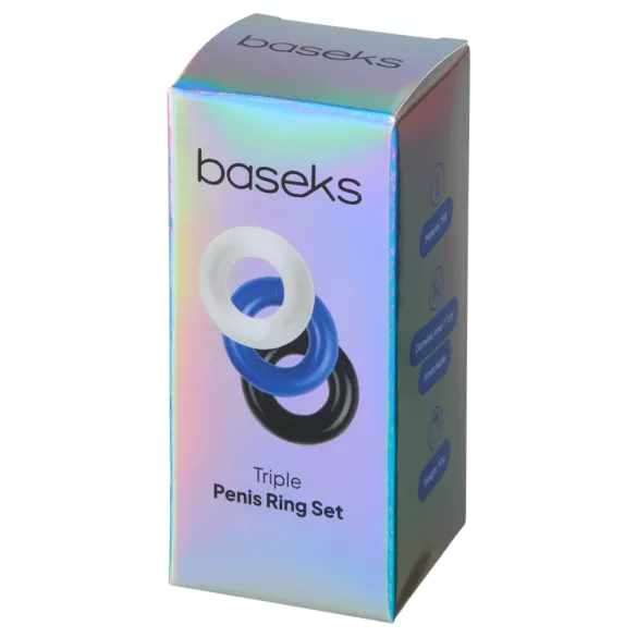 Baseks - joustava penisrenkaiden setti (3 kpl)