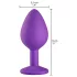 Baseks - kristallikivinen silikoninen anustappi (violetti) - 8 cm
