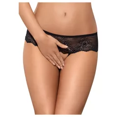   Obsessive Merossa - avoin stringit strassikoristeilla - musta - L/XL