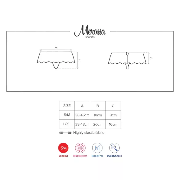 Obsessive Merossa - avoin stringit strassikoristeilla - musta - L/XL