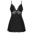 Obsessive - pitsibabydoll ja stringit (musta) - L/XL