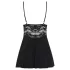 Obsessive - pitsibabydoll ja stringit (musta) - L/XL