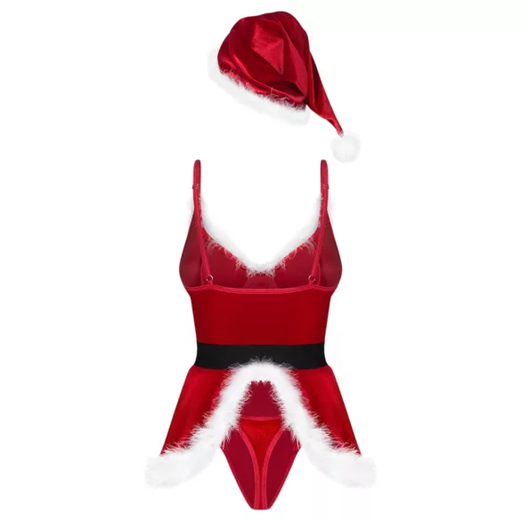 Obsessive Hot Santa - kolmen osan joulumuori-asu naisille (punainen)