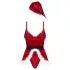 Obsessive Hot Santa - kolmen osan joulumuori-asu naisille (punainen)