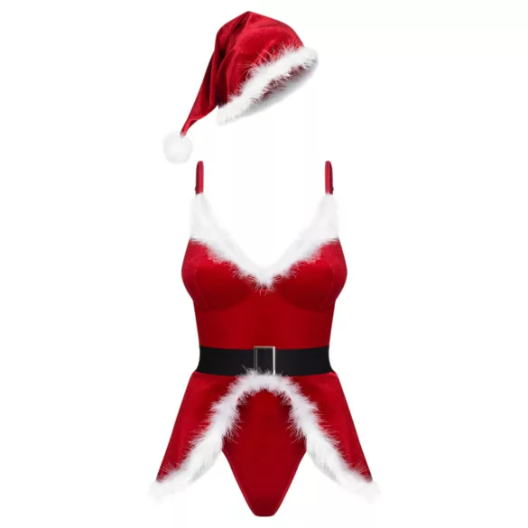 Obsessive Hot Santa - kolmen osan joulumuori-asu naisille (punainen)