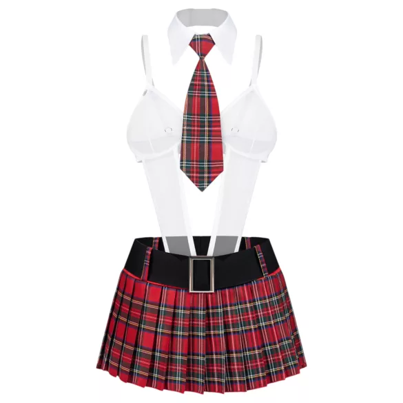 Obsessive College Girl - viisosainen koulutyttöasu (punainen)