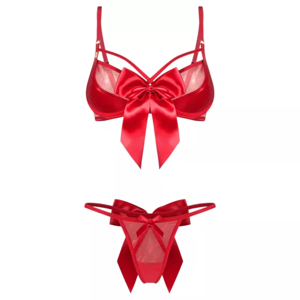 Obsessive Gifty - kaksiosainen seksikäs alusasusetti naisille (punainen)