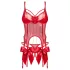 Obsessive Gifty - korsetti ja avoimet stringit -setti (punainen)