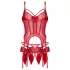 Obsessive Gifty - korsetti ja avoimet stringit -setti (punainen)