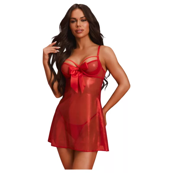 Obsessive Gifty - babydoll ja stringisetti (punainen) - L/XL
