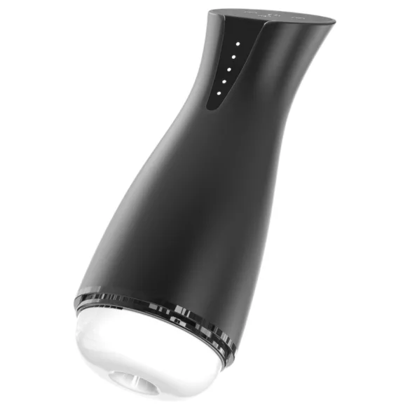 Men's Play - miesten masturbaattori imulla ja värinällä - lämmitettävä musta