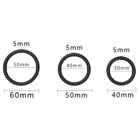 Men's Play - penisrenkaat setti - musta 3 kpl