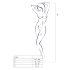 Passion BS007 - kuvioitu verkkobodysuit (musta) - S-L
