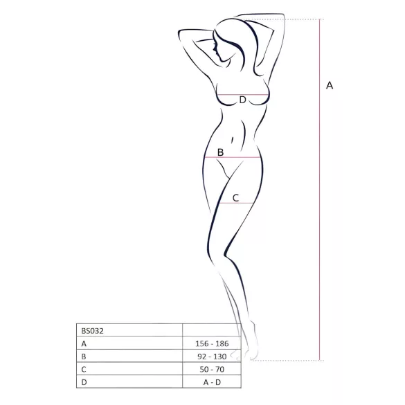 Passion BS032 - avoin verkkobody - punainen - S-L