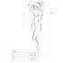 Passion BS035 - olkaimella varustettu, avoin verkkobodysuit (musta) - S-L