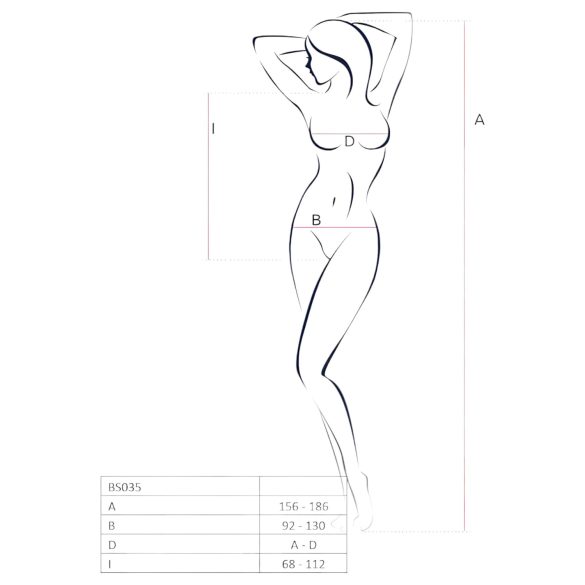 Passion BS035 - avoin neulospitsi body olkaimilla - punainen - S-L