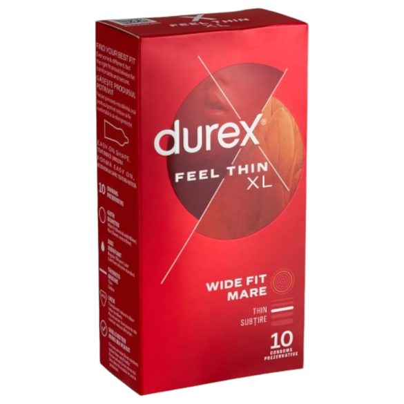 Durex Feel Thin XL - kondomi - ohut ja luonnollinen tunne - 10 kpl