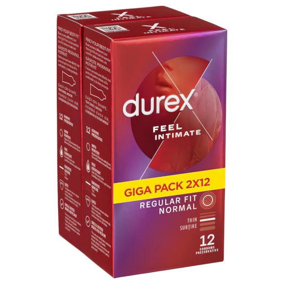 Durex Feel Intimate - ohut seinämäiset kondomit (2x12 kpl pakkaus)