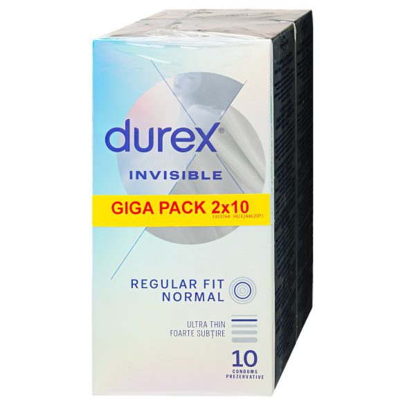 Durex Invisible Regular Fit - ohut kondomi (2x10 kpl)