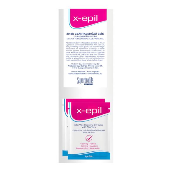 X-Epil - Kankaan repäisynauhat (20 kpl) + öljypyyhkeet (2 kpl)