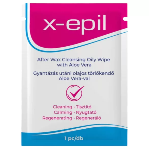 X-Epil - Karvojenpoiston jälkeinen öljypyyhe - Aloe vera - 1 kpl