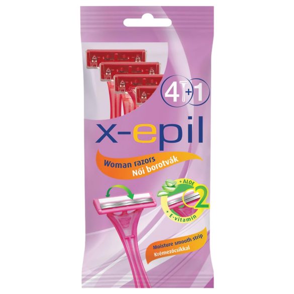 X-Epil - kertakäyttöinen naisten 2-teräinen partahöylä (5 kpl)