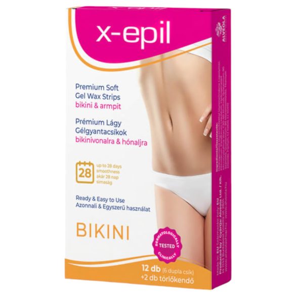 X-Epil - Käyttövalmiit vahanauhat 12 kpl - Bikineille/Alueille