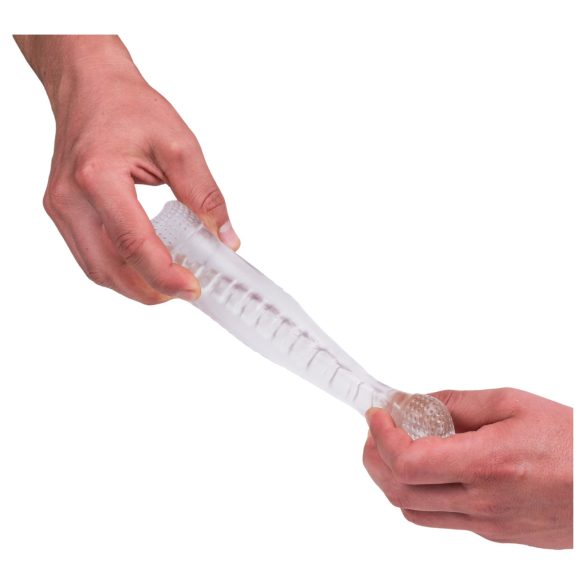 Desirel Vertigo - läpinäkyvä masturbaattori, räväkkä uurrettu sisus