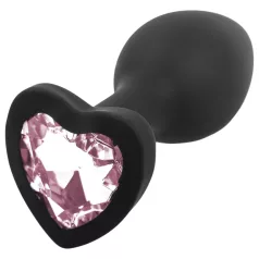 Sunfo - anustappi silikoni sydänkivi musta-pinkki