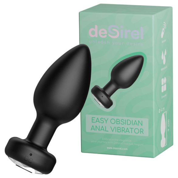Desirel Easy Obsidian - ladattava, radio-ohjattava anaalivibraattori (musta)